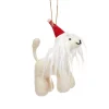 Sass and Belle Afghan Hound in Santa Hat Hanging Decoration