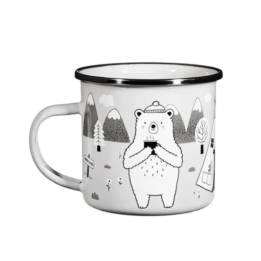 Hot Sass and Belle Bear Adventure Enamel Mug