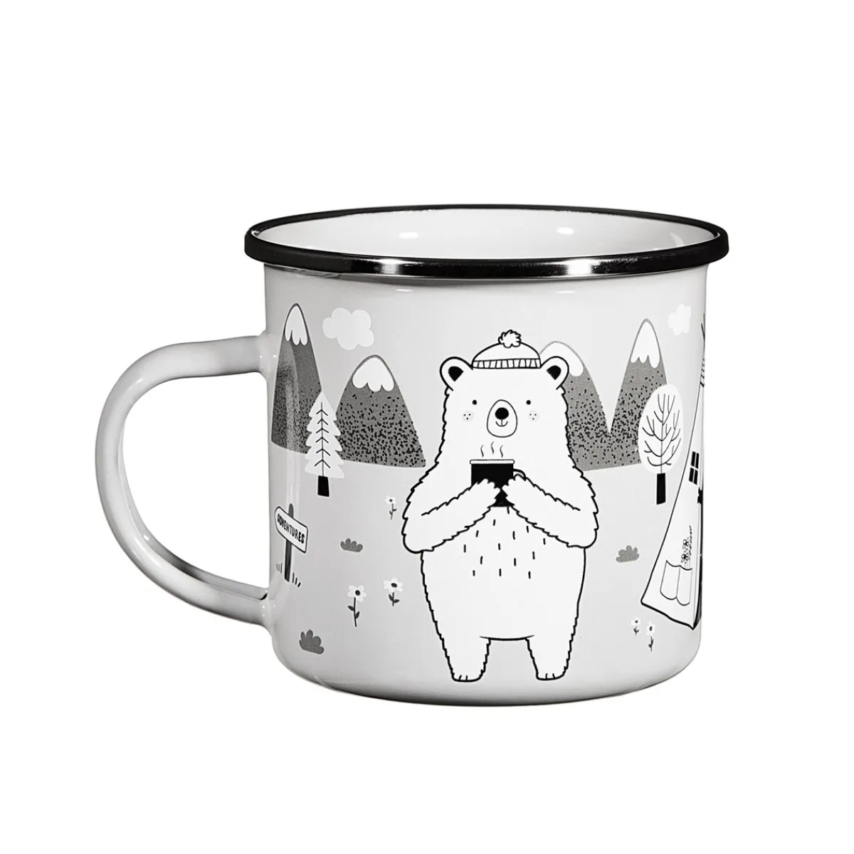 Hot Sass and Belle Bear Adventure Enamel Mug