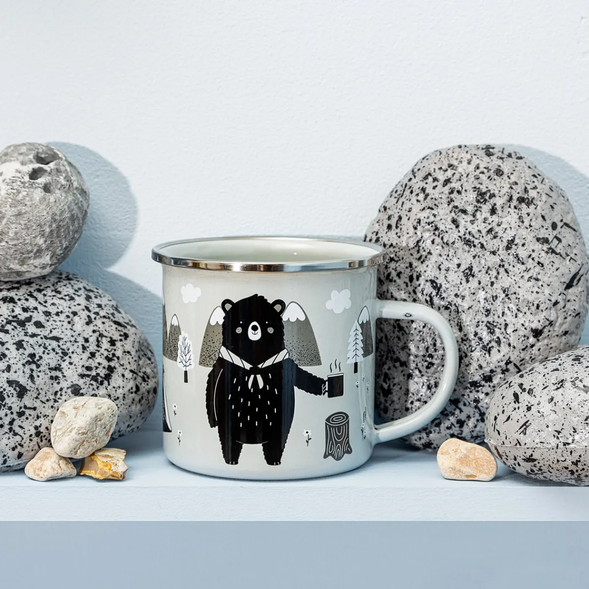 Hot Sass and Belle Bear Adventure Enamel Mug
