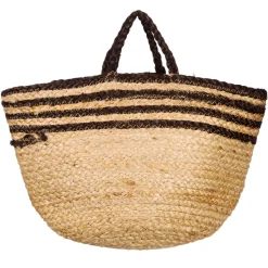 New Sass and Belle Black Stripe Jute Storage Basket