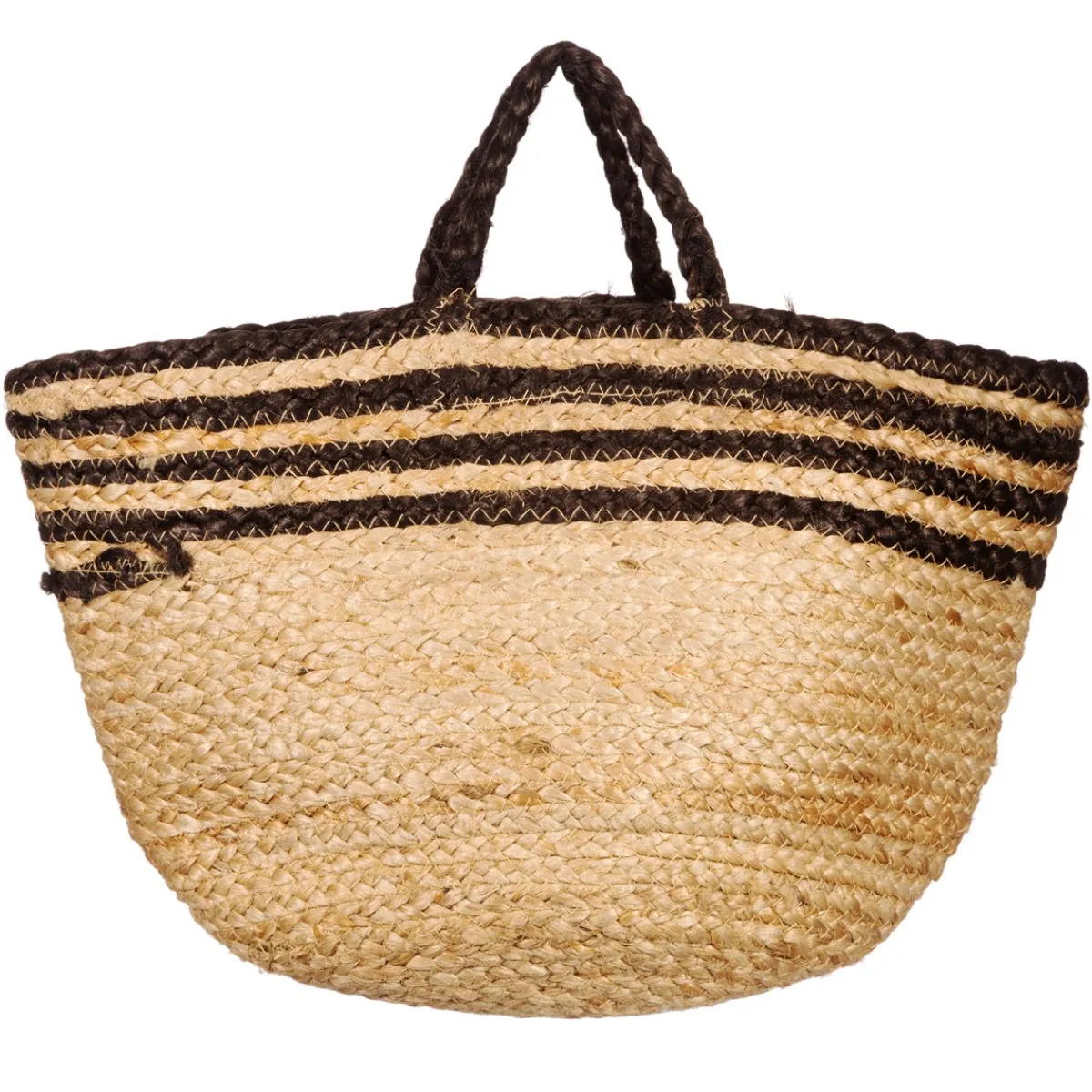 New Sass and Belle Black Stripe Jute Storage Basket