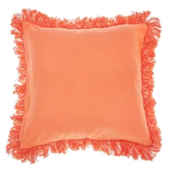 Sale Sass and Belle Block Print Fringed Cushion Cover Terracotta