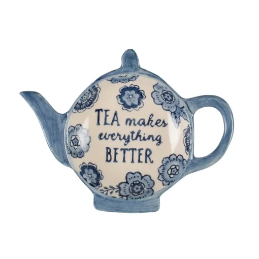 Outlet Sass and Belle Blue Willow Floral Tea Lovers Tea Bag Dish