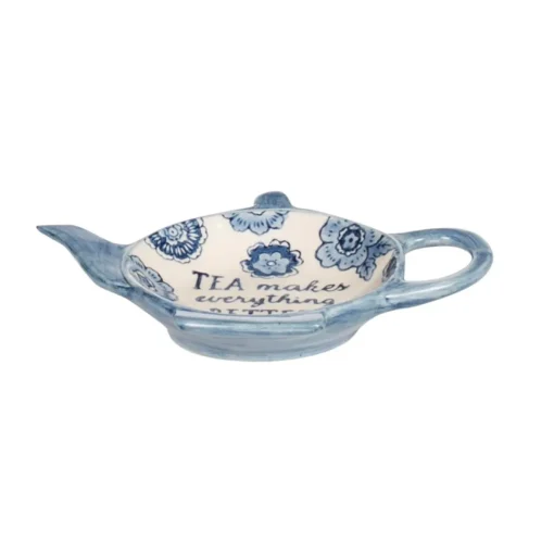 Outlet Sass and Belle Blue Willow Floral Tea Lovers Tea Bag Dish