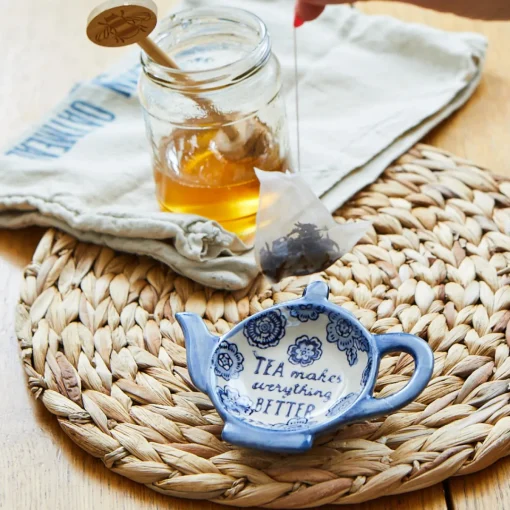 Outlet Sass and Belle Blue Willow Floral Tea Lovers Tea Bag Dish