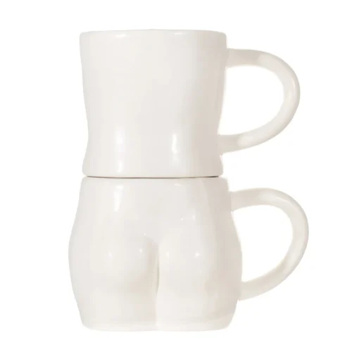 Outlet Sass and Belle Body Stacking Mugs White - Set of 2