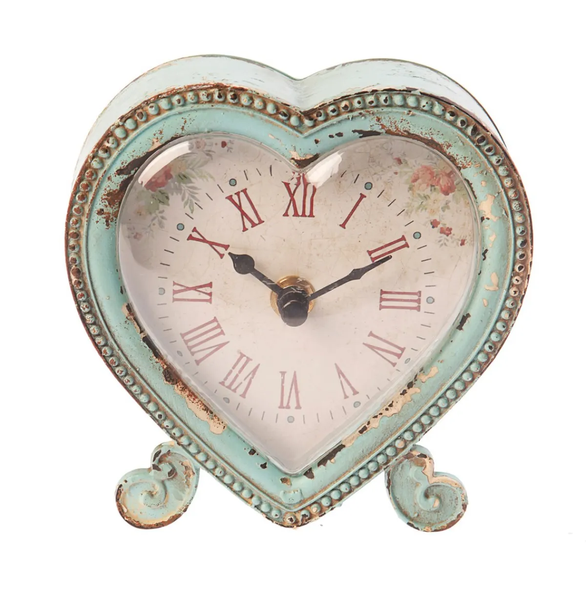 Clearance Sass and Belle Boudoir Heart Clock Duck Egg