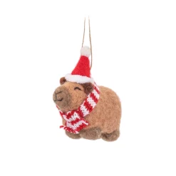 Discount Sass and Belle Capybara with Santa Hat Felt Decoration