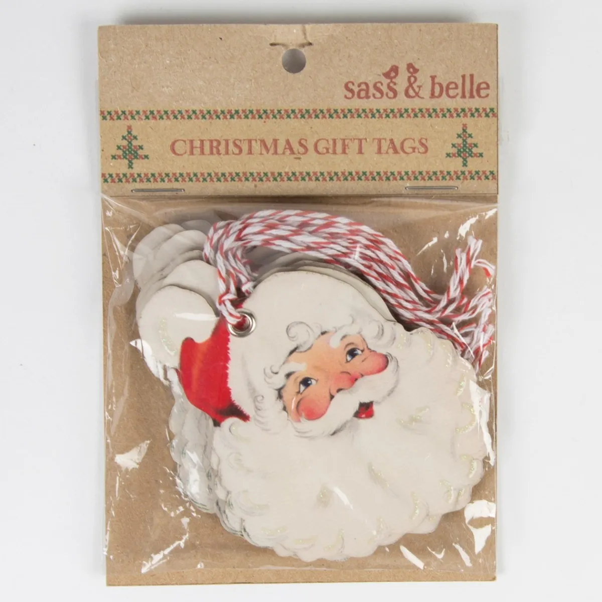 Online Sass and Belle Cheerful Father Christmas Gift Tags - Set of 10
