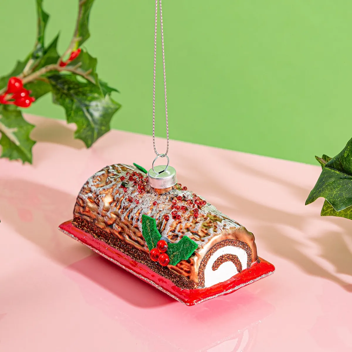 Discount Sass and Belle Christmas Chocolate Log Shaped Bauble