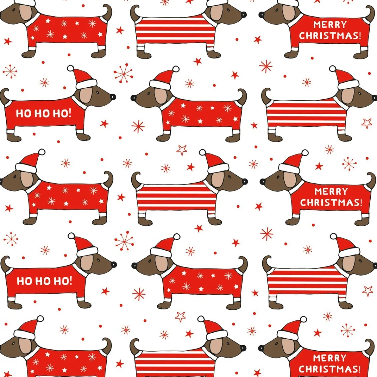 Clearance Sass and Belle Christmas Dachshund Wrapping Paper