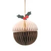 Online Sass and Belle Christmas Pudding Honeycomb Paper Hanging Decoration