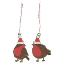 Hot Sass and Belle Christmas Robin Gift Tags - Set of 10