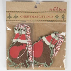 Hot Sass and Belle Christmas Robin Gift Tags - Set of 10