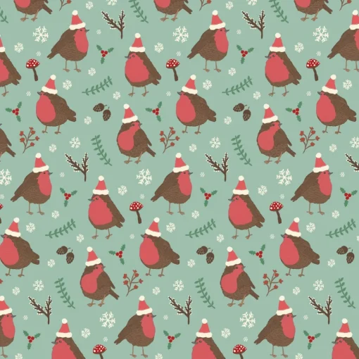 Clearance Sass and Belle Christmas Robin Wrapping Paper
