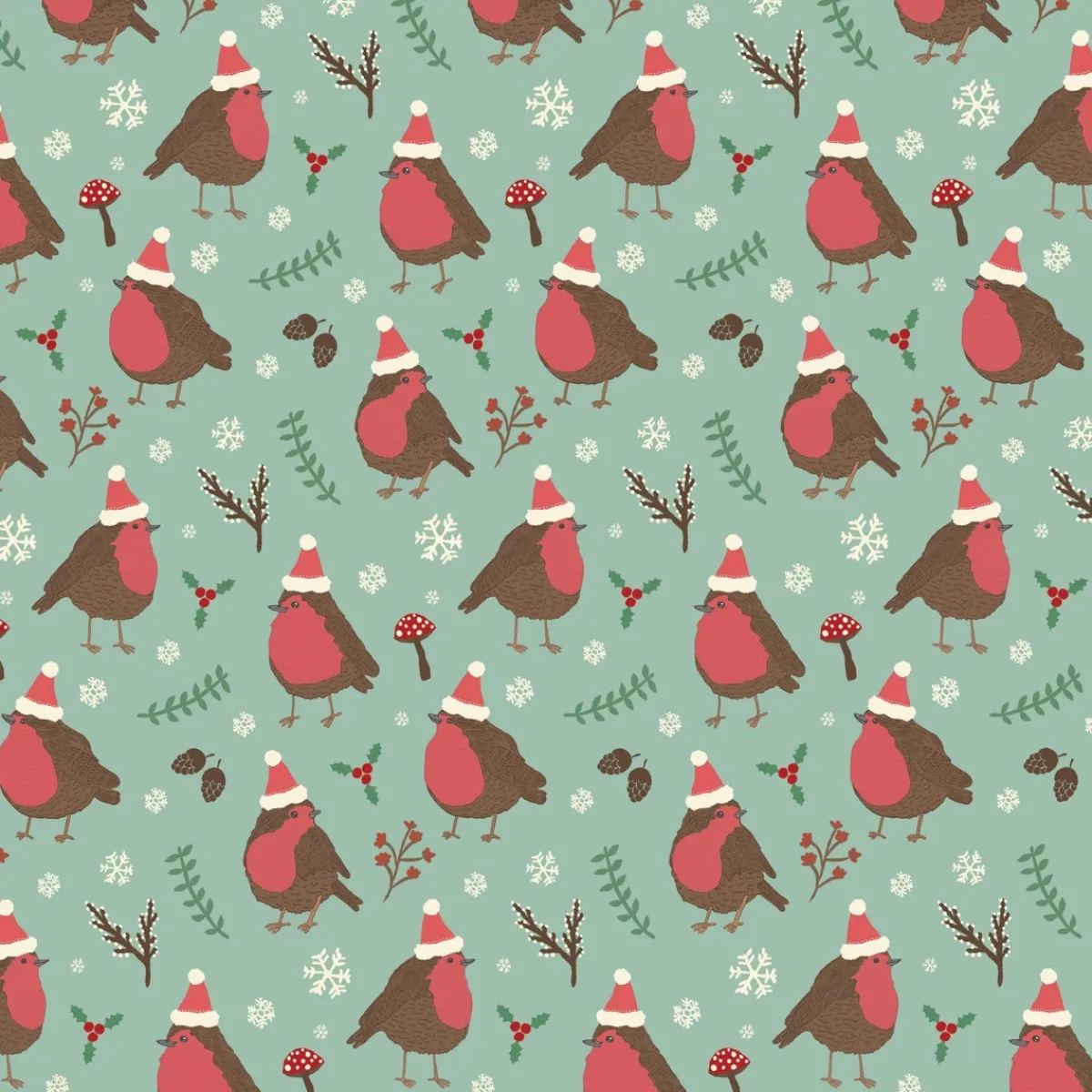 Clearance Sass and Belle Christmas Robin Wrapping Paper