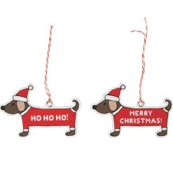 Hot Sass and Belle Christmas Sausage Dog Gift Tags - Set of 12