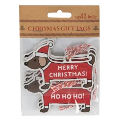 Hot Sass and Belle Christmas Sausage Dog Gift Tags - Set of 12