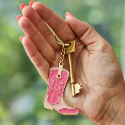 Sass and Belle Cowboy Boot Enamel Keyring
