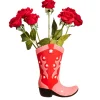 Clearance Sass and Belle Cowboy Boot Pink & Red Vase
