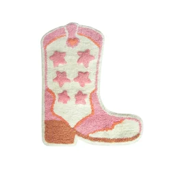 Hot Sass and Belle Cowboy Boot Tufted Bath Mat