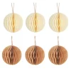 Hot Sass and Belle Cream & Kraft Paper Decorations - Set of 6