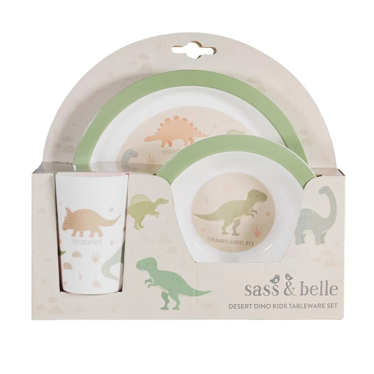 Hot Sass and Belle Desert Dino Kids Tableware Set