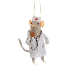 Discount Sass and Belle Doctor Mouse Felt Decoration