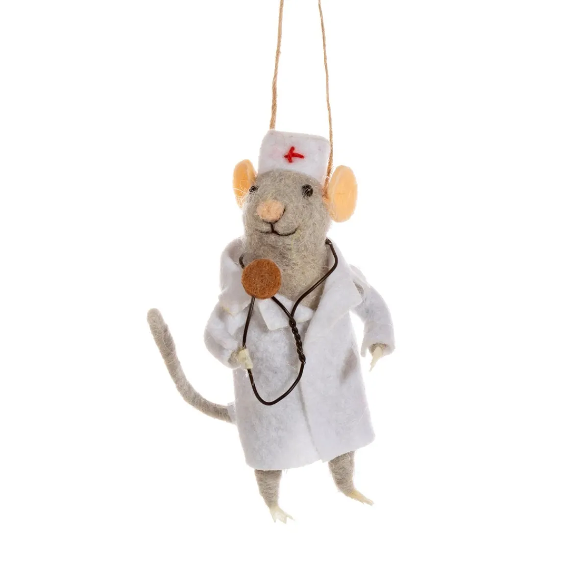 Discount Sass and Belle Doctor Mouse Felt Decoration