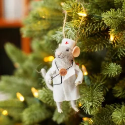 Discount Sass and Belle Doctor Mouse Felt Decoration