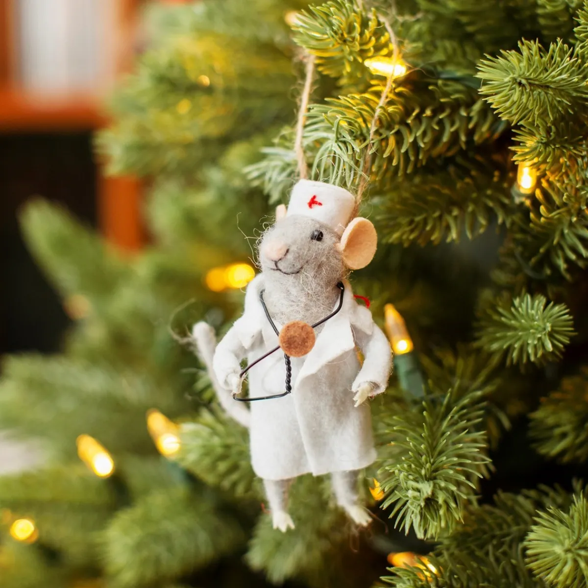Discount Sass and Belle Doctor Mouse Felt Decoration