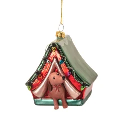 Clearance Sass and Belle Dog in a Tent Shaped Bauble