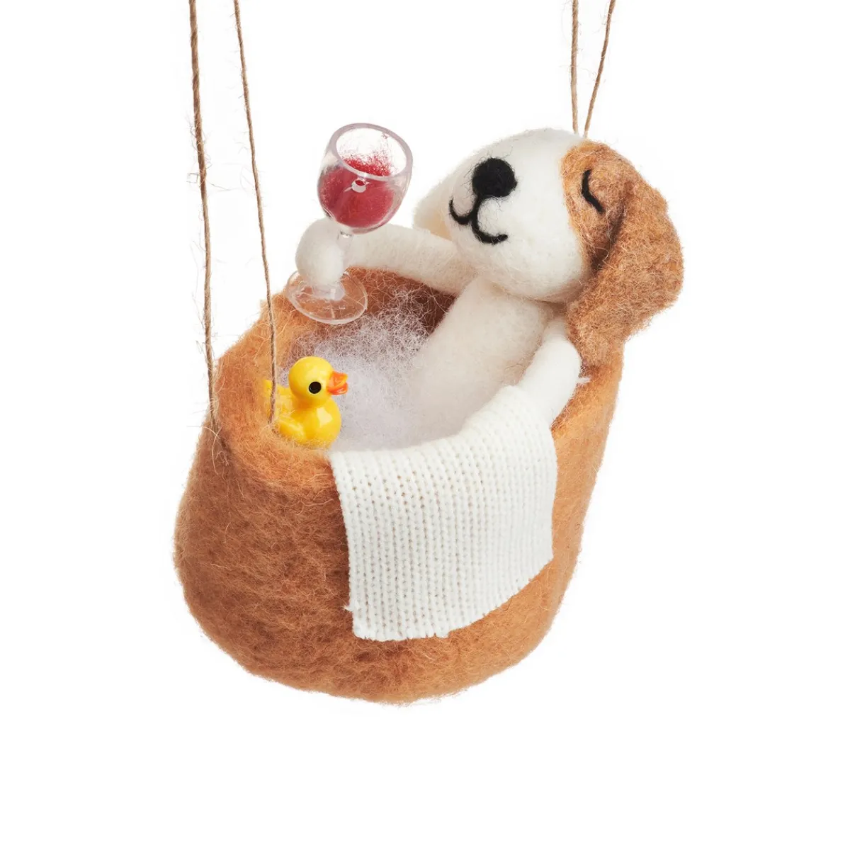 Clearance Sass and Belle Dog in the Bath Hanging Decoration
