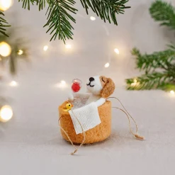 Clearance Sass and Belle Dog in the Bath Hanging Decoration