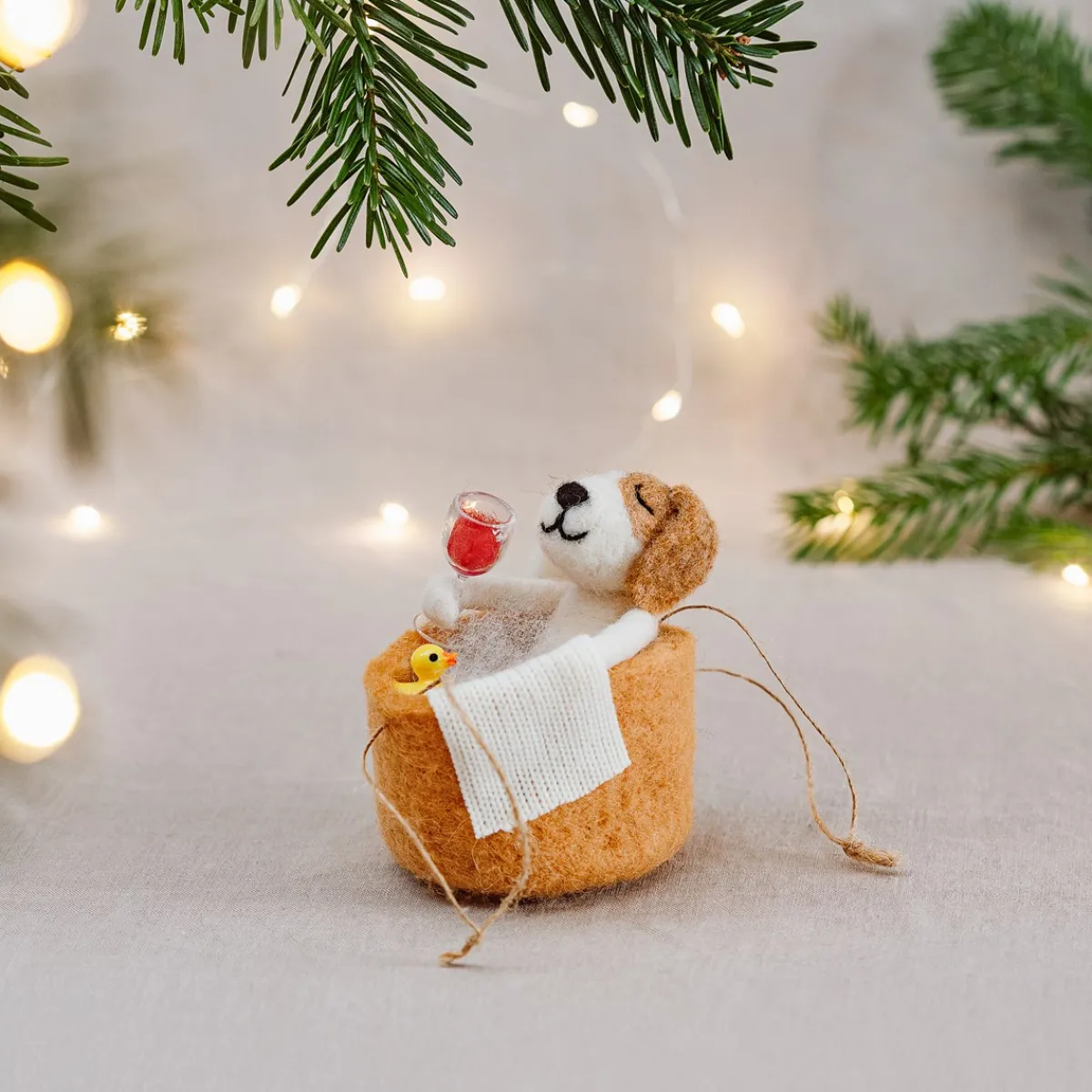 Clearance Sass and Belle Dog in the Bath Hanging Decoration