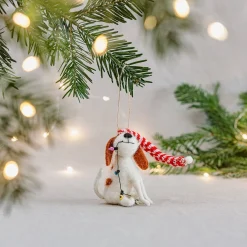 Sass and Belle Dog with Fairy Lights Felt Decoration