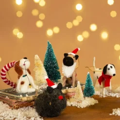 Sass and Belle Dog with Fairy Lights Felt Decoration