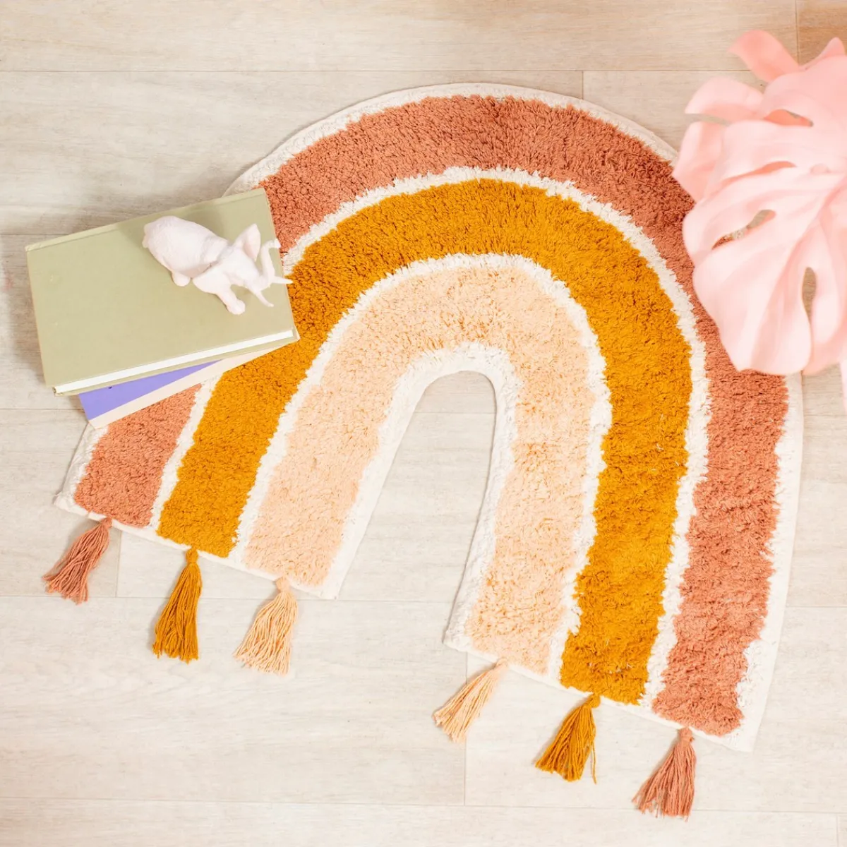 Sass and Belle Earth Rainbow Rug With Tassels