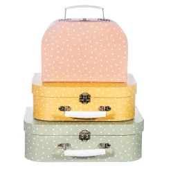 Online Sass and Belle Earth Tones Spotted Suitcase - Set of 3