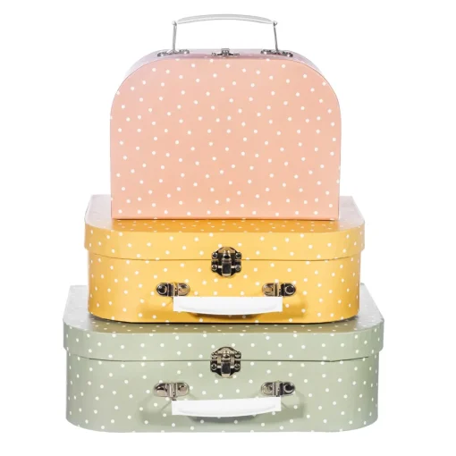 Online Sass and Belle Earth Tones Spotted Suitcase - Set of 3