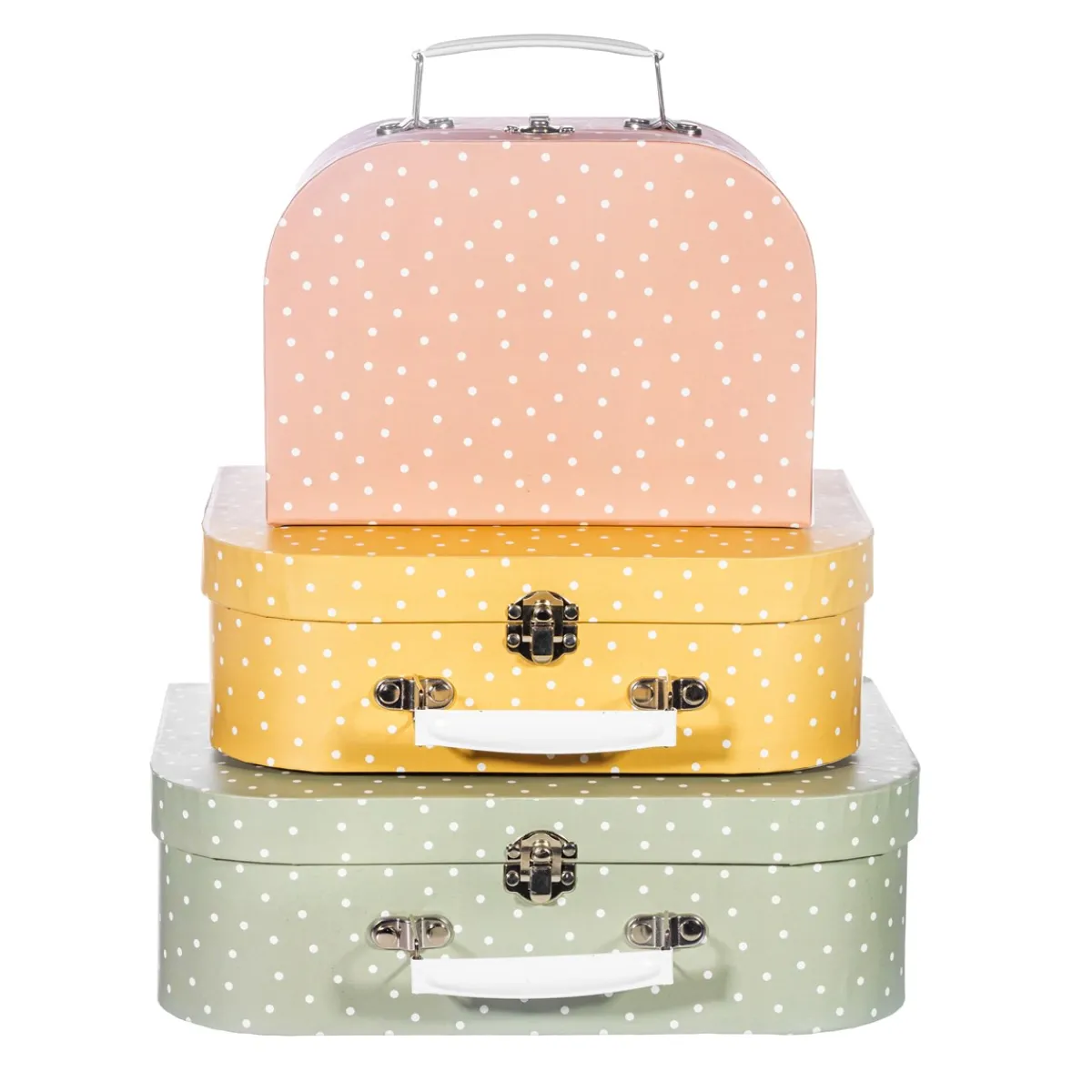 Online Sass and Belle Earth Tones Spotted Suitcase - Set of 3