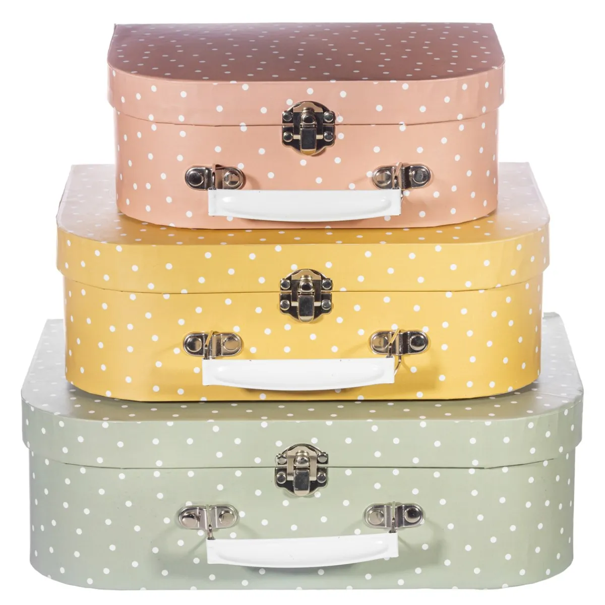 Online Sass and Belle Earth Tones Spotted Suitcase - Set of 3