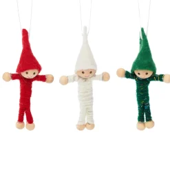 Clearance Sass and Belle Elf Hanging Decorations - Set of 3