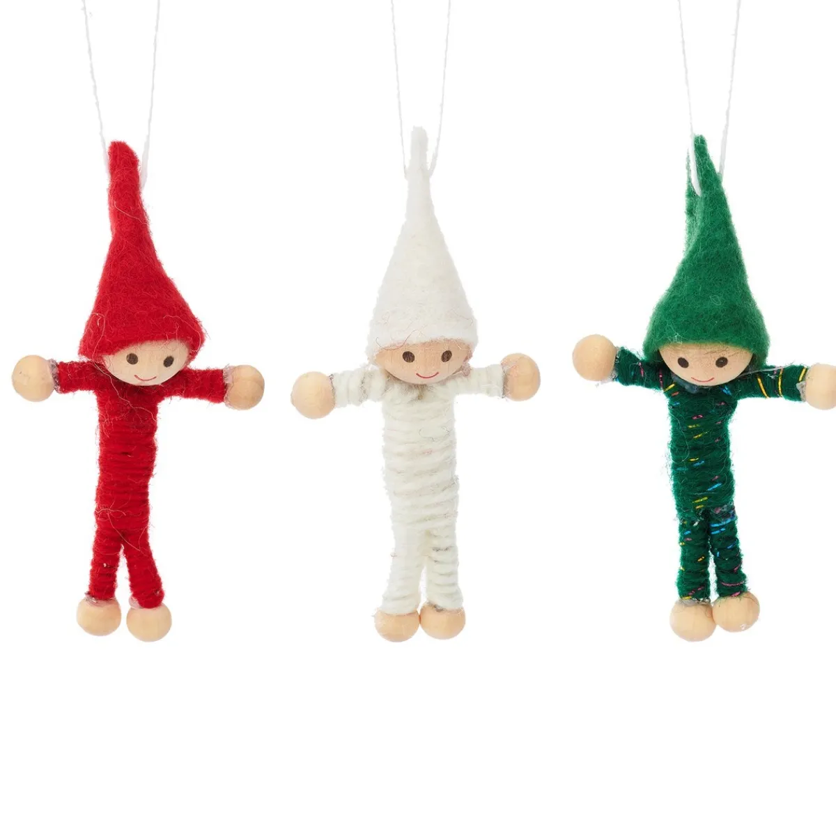 Clearance Sass and Belle Elf Hanging Decorations - Set of 3