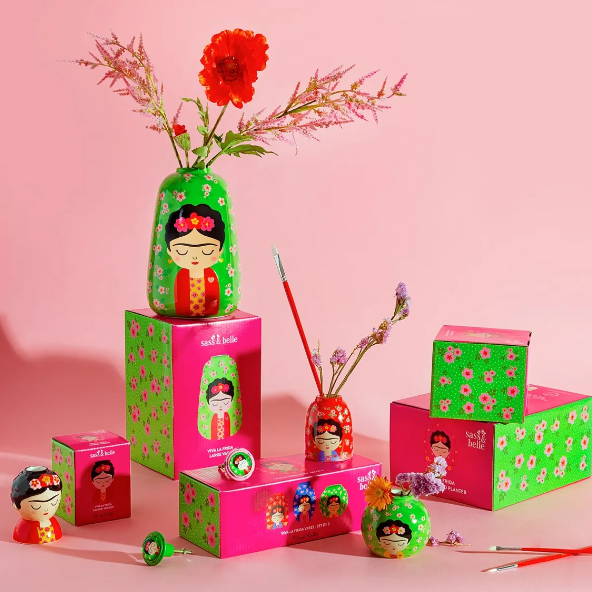 Discount Sass and Belle Floral Frida Vases - Set of 3