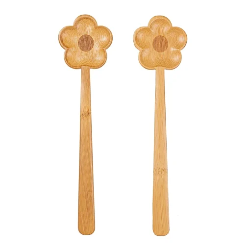 Sale Sass and Belle Flower Bamboo Salad Servers