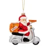 Clearance Sass and Belle Fun Food Pizza Delivery Santa Shaped Bauble