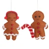 Discount Sass and Belle Gingerbread Couple Hanging Decoration - Set of 2