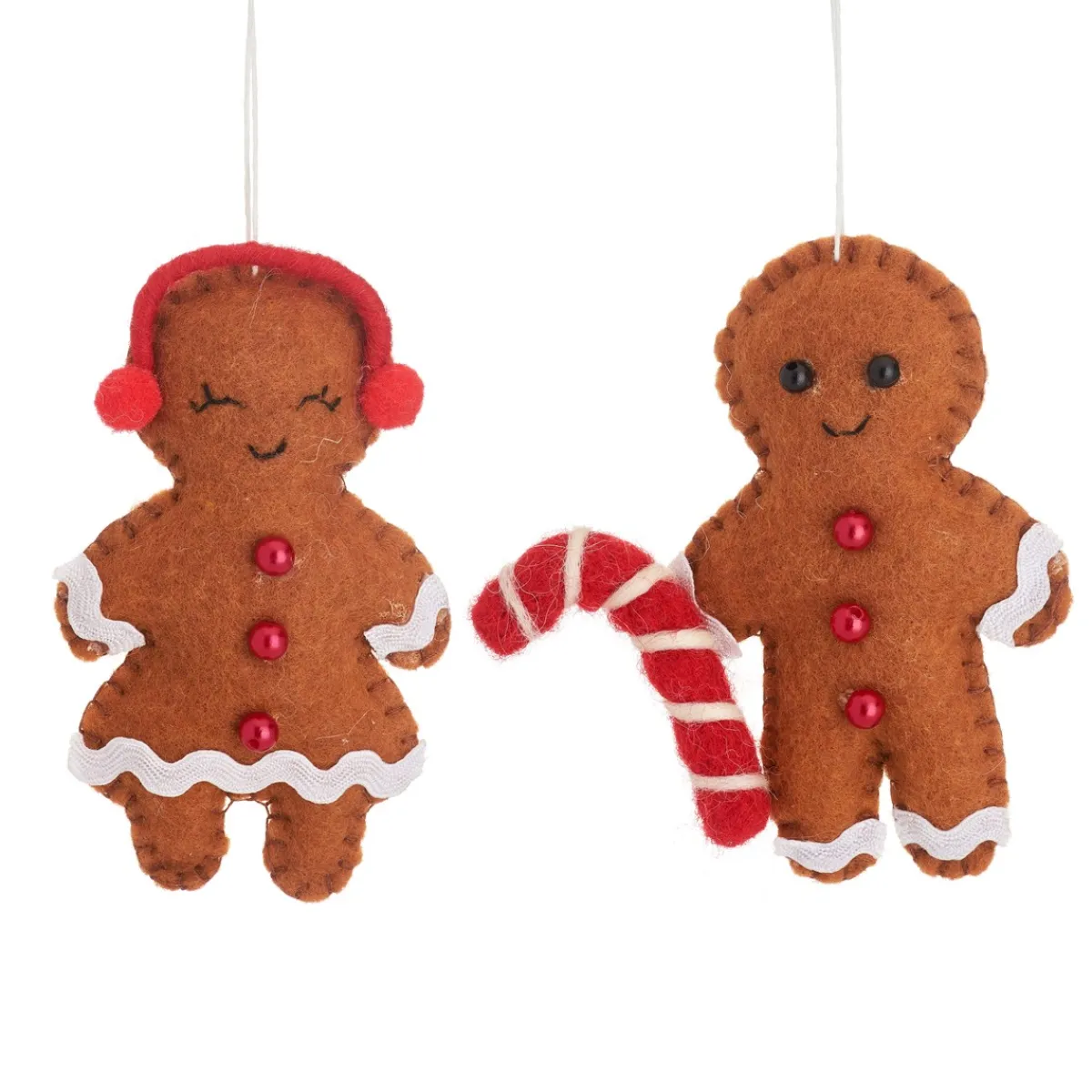 Discount Sass and Belle Gingerbread Couple Hanging Decoration - Set of 2